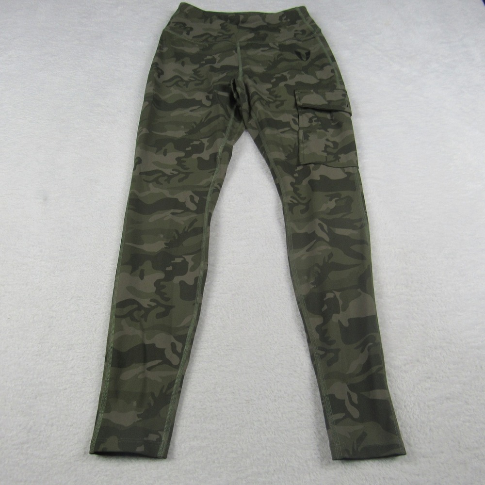 Firm Abs Leggings Women XS Green Camo Cargo Pocket High Waist